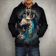 thumbnail image 2 of Sudadera con capucha con estampado de jirafa y gato para hombre, divertida sudadera con capucha con estampado 3D de animales, de manga larga, informal, ropa de calle, sudaderas con capucha, sudadera h, 2 of 5