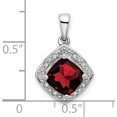 thumbnail image 2 of 10K White Gold Cushion Garnet And Diamond Pendant (Width 12.4) (Length 19.9) - Jbsp, 2 of 5