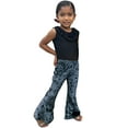thumbnail image 2 of Daisy Del Sol Little Girls Velvet Boho Bell Bottom Stretch Legging Flared Pants Toddler Childrens Kids 2T-8, 2 of 4