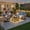 Denim Blue, variant on Ovios 5 Pieces Outdoor Furniture Set High Back All-Weather Wicker Patio Conversation Set with Ottomans, Gray