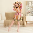 thumbnail image 3 of FORMRS Niños Bathrobe Unisex Hooded Robe Soft Plush Pajamas Sleepwear, Size 4-6T, Abstract Floral, 3 of 7
