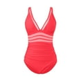 thumbnail image 4 of LEBONYARD Minimalist One-Piece Sleeveless Swimsuit:Simple & Chic,Fashion Women's Sleeveless Solid Bikini Set Swimsuit Push-Up Padded Swimwear Swimsuit Beachwear Hot Pink S, 4 of 4