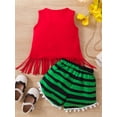 thumbnail image 4 of Coduop 2PCS Kids Girls Summer Outfit Set Sleeveless Tassels Tank Tops+Shorts Set,Two Piece, 4 of 9