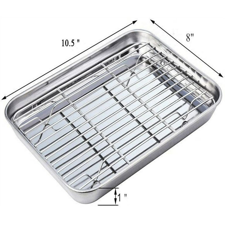 Kyoffiie Baking Sheets and Racks Set Stainless Steel Baking Sheet Chef Baking Sheet with Wire Rack Set for Oven and Dishwasher Non Toxic Heavy Duty