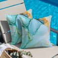 thumbnail image 4 of Abstract Teal Throw Pillow Cover Green Gold Marble Natural Stone Cracks Modern Cotton Linen Cushion Cover Throw Pillow Case with Invisible Zipper for Couch Sofa Bed Chair Car 16x16 Inch, 4 of 14