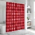 thumbnail image 5 of Polyester Fabric Red Plaid Shower Curtain, Modern Art Checkered Farmhouse Waterproof Bathtub Curtain Bathroom Decor Set with Hooks 72 x 78 Inches, 5 of 6