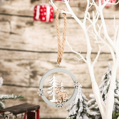 

Kuluzego Christmas Tree Three-Dimensional Elk Doll Pendant Christmas Wooden PendantBig Deal Y