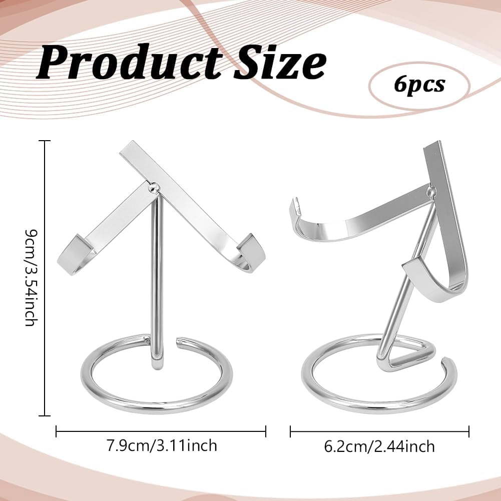6 Pcs Metal Holder Iron Easel Stands Holder Decorative Ball Stand for Rocks Geodes Heart Stones Black for diy