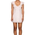 thumbnail image 1 of Argulvti Robe Courte à Pois pour Femme, Coupe Ajustée, Col en V, Manches Volantées, Mini-Robe Ligne A pour Quotidien, Fête, Boîte de Nuit, 1 of 6