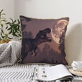 thumbnail image 6 of Haiem Dinosaur Moonlit Forest Print Velvet Soft Solid Decorative Square Throw Pillow Covers Set with Elegant Piping Christmas Cushion Case for Sofa Bedroom Car-20"x20", 6 of 8