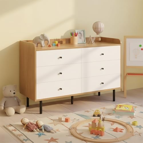 Dresser for Bedroom Natural Wood Dressers & Chests of Drawers, 47” Wide Dresser for Kids Bedroom, Modern Storage Dressers Organizer for Living Room, Hallway, Entryway$$Home Decor, Kitchen, & Other