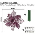 thumbnail image 2 of RECUTMS 12 Pack Glitter Artificial Poinsettia Flowers Christmas Wreath Christmas Tree Flowers Ornaments(6.7 inch,Rose Gold), 2 of 6
