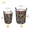 thumbnail image 3 of Balery Watercolor Romantic Paisley Cesta de ropa redonda con asas, impermeable, independiente, para ropa, juguetes, dormitorio y familia-Small, 3 of 6