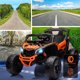 thumbnail image 2 of QinaQin Carro montable para niños Can-Am con licencia, UTV eléctrico de 12V con doble motor, control remoto, llantas todoterreno, luces LED y suspensión de resortes, 2 of 7