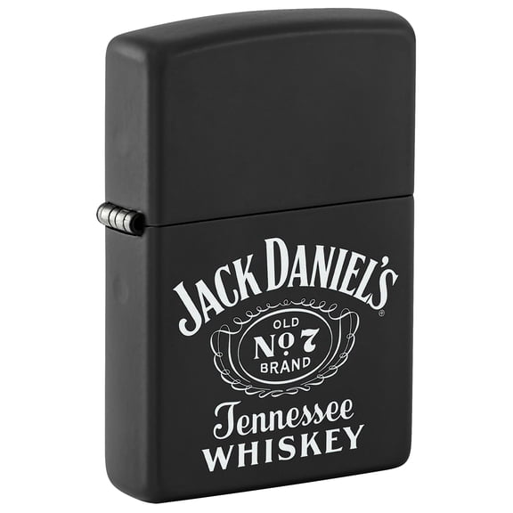 Zippo Lighter: Jack Daniels Logo - Black Matte