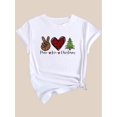 thumbnail image 4 of Women Crewneck Print Short Sleeve T-Shirts Summer Tees Loose Fit Graphic TopsWomen's Polyester Graphic Tee with Peace Love Christmas Print - Casual Crew Neck T-Shirt with Medium Stretch - Seasonal, 4 of 7