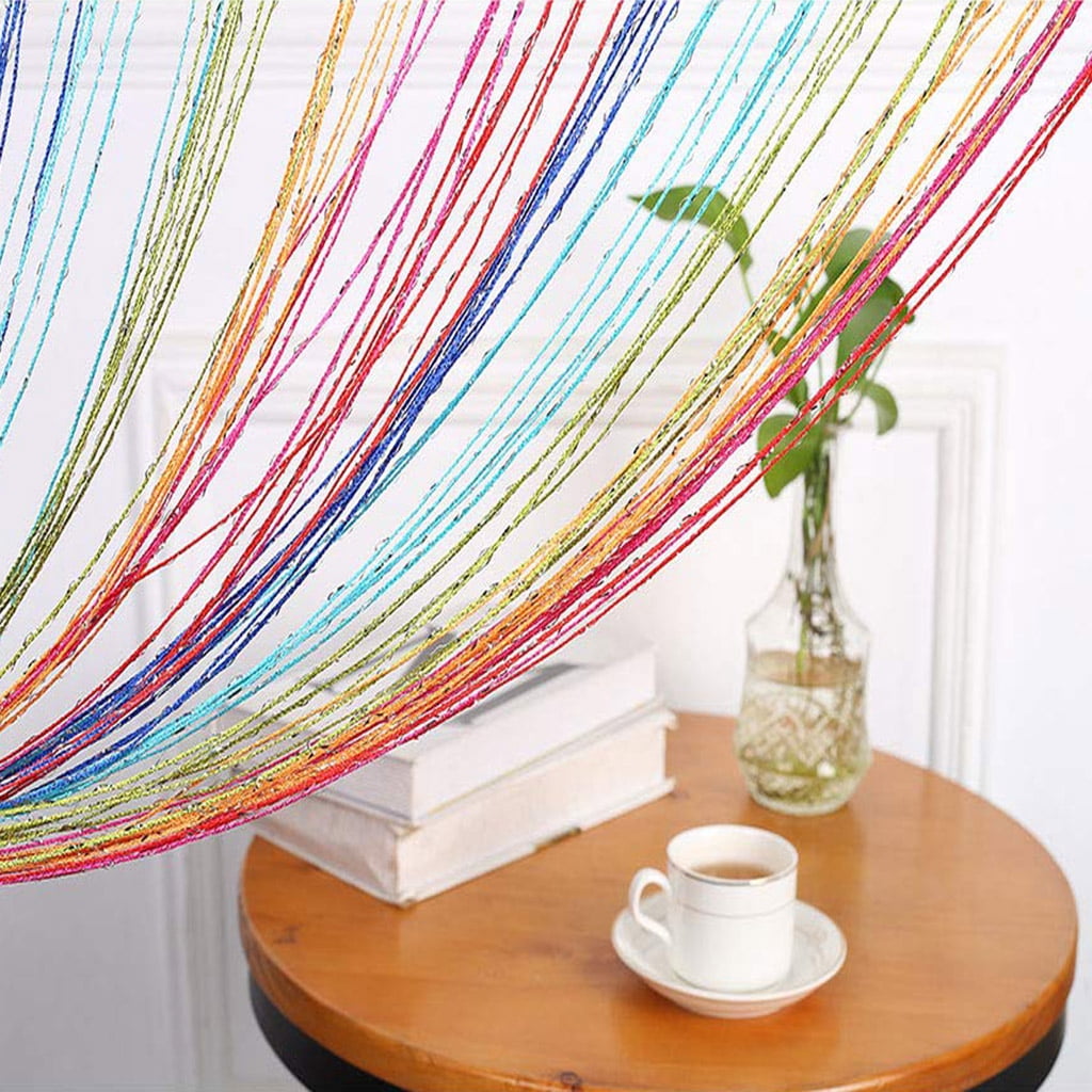 Spencer 1 x 2M Door String Curtain Beaded Room Divider Wall Panel Fringe Window Beaded Crystal Tassel Screen for Wedding Home Decoration