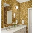 thumbnail image 4 of S4sassy Self-Stick Decorative Wallpaper, Botanical Flower Wall Paper, Textured Vinyl Waterproof Contact Paper, White on Mustard Yellow, 25"x360"inch Removable Walls Covering for Bedroom, Yellow, 4 of 9