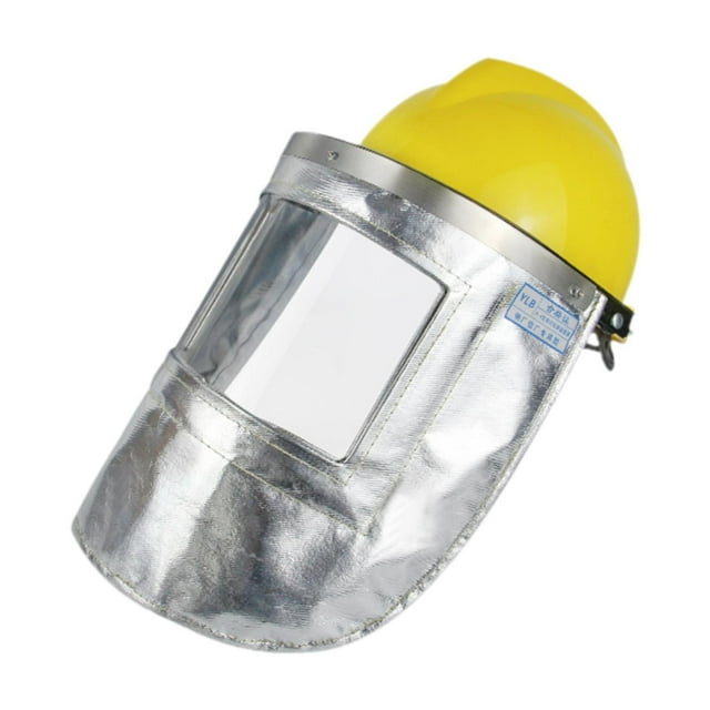 Cubierta protectora de papel de aluminio con aislamiento térmico y pantalla transparente, cubierta para la cara del soldador, resistente al fuego, Color del casco al azar
