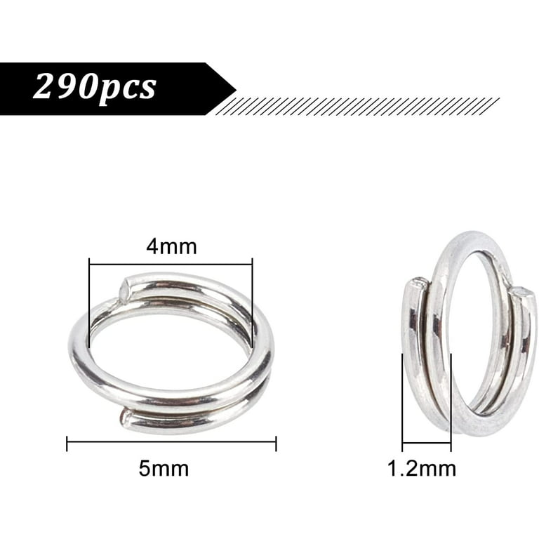 200Pcs 5-10mm Stainless Steel Round Split Rings Small Double Ring