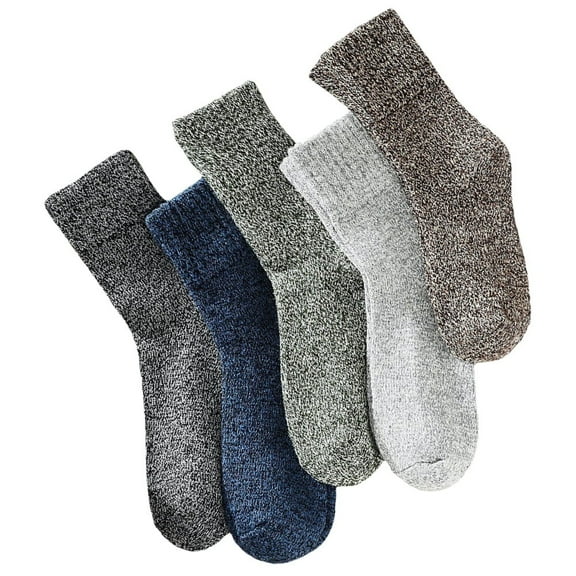 Zhuge 5-Pair Men's Warm Long Tube Socks - High Tube Winter Socks for Cold Weather