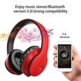 thumbnail image 4 of CXALSSY X3 Active Noise Cancelling Headphones, Over-Ear Headphones with Mic for Kids/Adults/Teen/School/TV, Red, 4 of 6