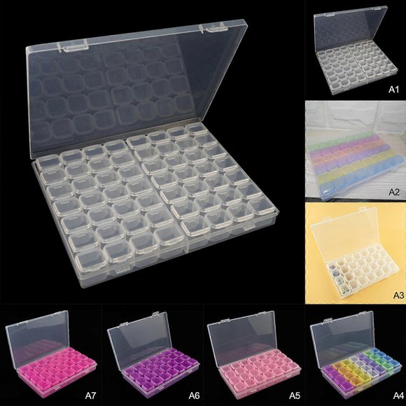 Storage Case Transparent Container 56 Grid Embroidery Bead DIY Diamond Painting Drill Crystal Rhinestone Organizer Box