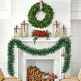 thumbnail image 1 of Descuentos Imperdibles, Corona de agujas de pino navideñas de 2,7 metros con corona navideña artificial verde para repisa de invierno, decoración de porche, corona navideña verde Akmoler, 1 of 9