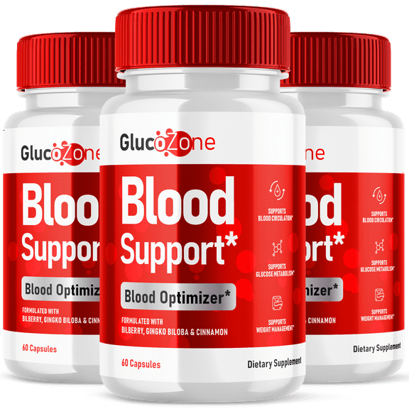 GlucoZone Blood Support Pills Advanced Formula Vitamin Supplement 180 Capsules