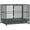 Gray#03, variant on Pet Playpen PawHut 43" Heavy Duty Dog Crate Metal Cage Kennel with Lockable Wheels, Double Door and Removable Tray, Grey,Dog Crate