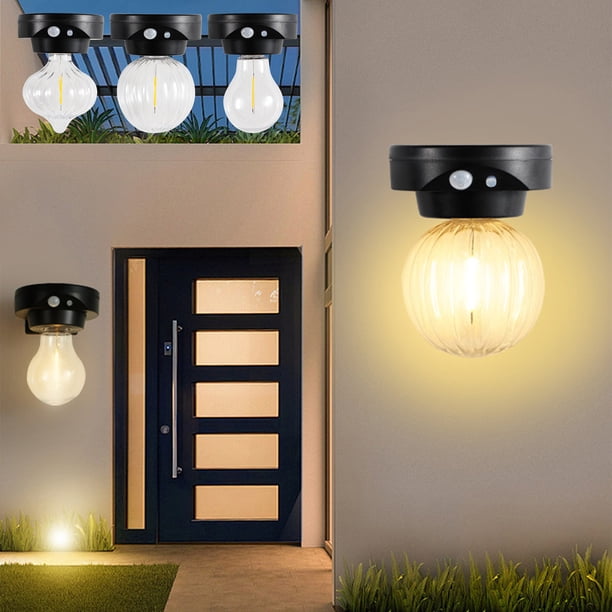 Xihbxyly Aplique Solar de Pared, Iluminación Led para Exteriores, Diseño Impermeable Ip65, Activación Por Detección de Movimiento, Ideal para Patio, Jardín, Garaje, Iluminación de Caminos, Fácil Inst