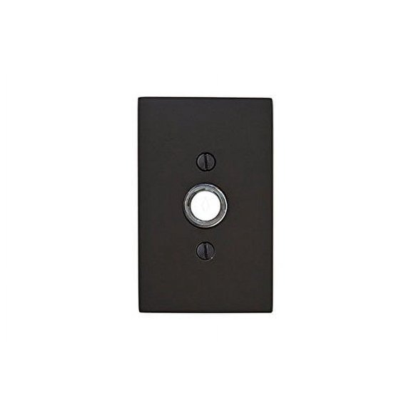 Emtek Door Bell Button With Modern Rectangular Rosette (Polished Chrome)