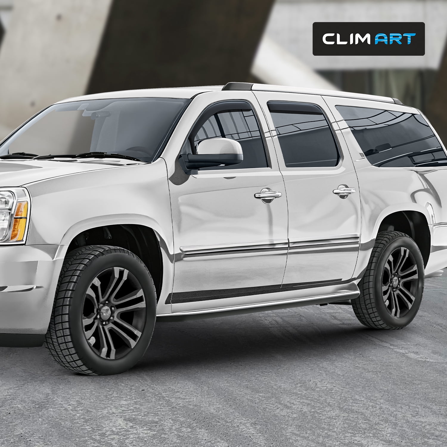CLIM ART in-Channel Incredibly Durable Rain Guards for GMC Yukon XL 1500 2007-2014, Original Window Deflectors, Vent Window Visors, Vent Deflector, 4 pcs. - 607181