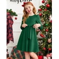 thumbnail image 5 of Arshiner Girls Dresses Puff Long Sleeve Fall Winter Formal Party Belted Dress with Pockets, 5 of 6