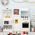 thumbnail image 3 of Arlopu Wooden Kids Play Kitchen, Pretend Kitchen Playset Interactive Cooking Toys with Realistic Sounds & Lights, Gift for Toddlers 2+ Years, White, 3 of 8