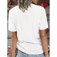 thumbnail image 2 of 1pc Women'S Casual Round Neck Short Sleeve T-Shirt with "Just a Reminder: I Love You" Heart Print, Polyester Knit Fabric, Summer Regular Fit Tee with Applique Detail - Style 9072 Tee For Adult, Men,, 2 of 5