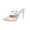 White, variant on Women Pleated Pointed Toe Double Strap Stiletto Heel Mule Sandals Slip On Formal Party Slide Heels