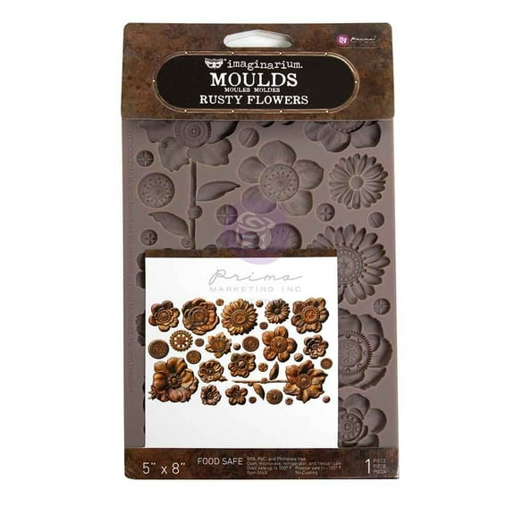 Finnabair Decor Moulds 5"x8"x8mm-Rusty Flowers