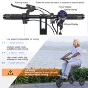 TopMate ES36 Powered Mobility Scooter 3 Wheels Trike with Off Road Tires Lightweight Folding Electric Scooter for Adult with Backrest Seat, Removable 36V 7.8AH Battery and Reverse for Travel - Gray