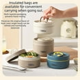 thumbnail image 4 of 3-Tier Stackable Stainless Steel Insulated Lunch Container Set with Thermal Bag. Keeps Food Hot. Portable Bento Box with Separate Compartments for Work, Office, Picnic, Camping, 4 of 7