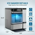 thumbnail image 3 of THLAND Chewable Crunchable Countertop Nugget Ice Maker with 0.793 Gallon Tank，Large Capacity Ice Makers Countertop,41Lbs/24H, Self-Cleaning, One-Click Operation, Stainless Steel Silver, 3 of 10