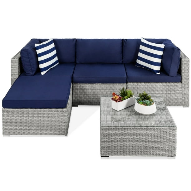 Patio Wicker Sectional With Table, Best White Wicker Outdoor Furniture