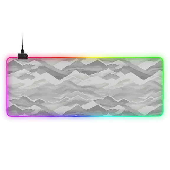 Large RGB Gaming Mouse Pad Led Glowing Mousepad Non-Slip Rubber Base 13 Light Modes 31.5x11.8 Watercolor Mountain Ridge