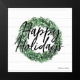 thumbnail image 2 of Ball, Susan 15x15 Black Modern Framed Museum Art Print Titled - Happy Holidays Boxwood Wreath, 2 of 5