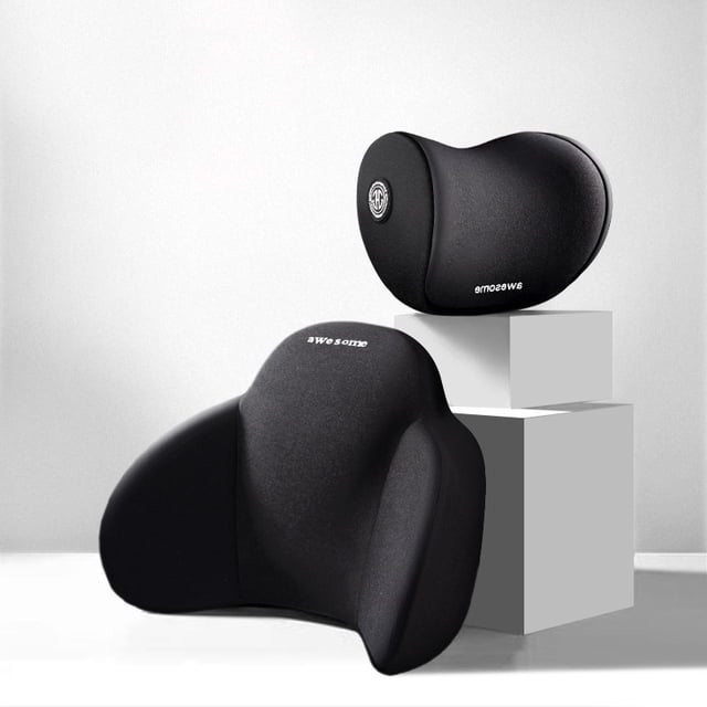 Almohada para reposacabezas de coche, asiento de coche, cojín de espuma viscoelástica para la cintura, almohada para el cuello del coche, un par de almohadas para el cuello del coche