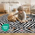 thumbnail image 4 of ODIKA Zebra Bold Print Monochrome Striped Inspired Geometric Motifs for Home Office, Gaming Room, Under Desk, Non-Slip Chair-Friendly, 4 of 7