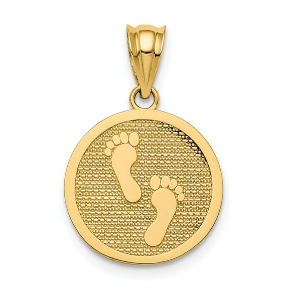 FB Jewels 14K Yellow Gold Polished Reversible Have Faith/Footprints Pendant