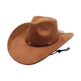 thumbnail image 5 of LILIYA Womens Soft Western Cowgirl Hat, Classic Wide Brim Fashion Headwear with Decorative Belt Buckle, Elegant Sun Protection Hat for Holiday Parties, 5 of 5