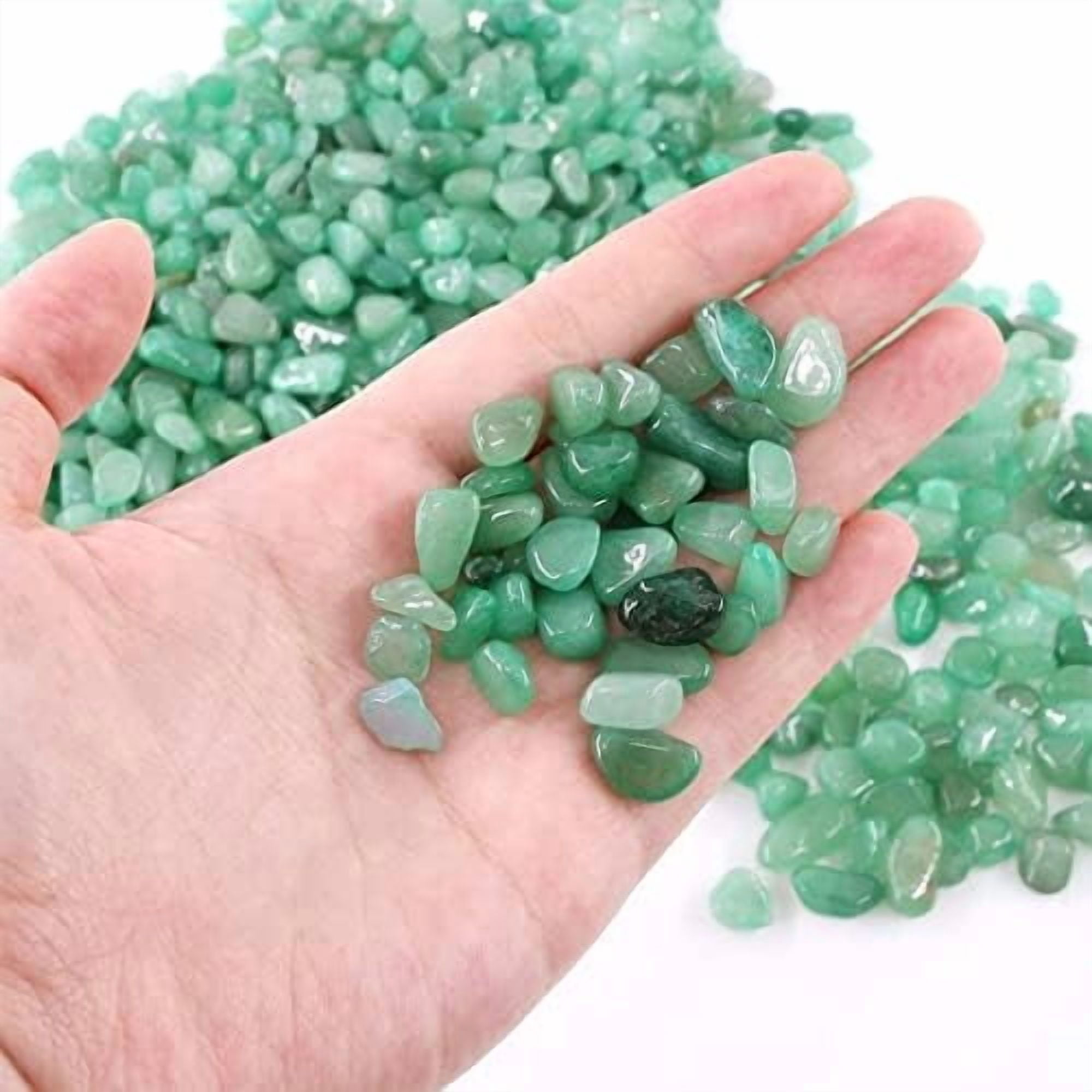 Decorative Rock Stones, 2 Lbs/920g Irregular Green Crystal Pebbles Quartz Gravel for Aquarium Turtle Tank Decoration/Succulent Plant Landscape/Flowerpot Vase Ornament
