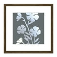 thumbnail image 1 of Silver Foil Metallic Foil Style on Grey Pressed Flowers Floral Painting Square Wooden Framed Wall Art Print Picture 8X8 Inch, 1 of 4
